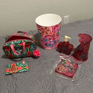 Decor of trash can, holder for cleaning, soap dispenser, bags and light switch